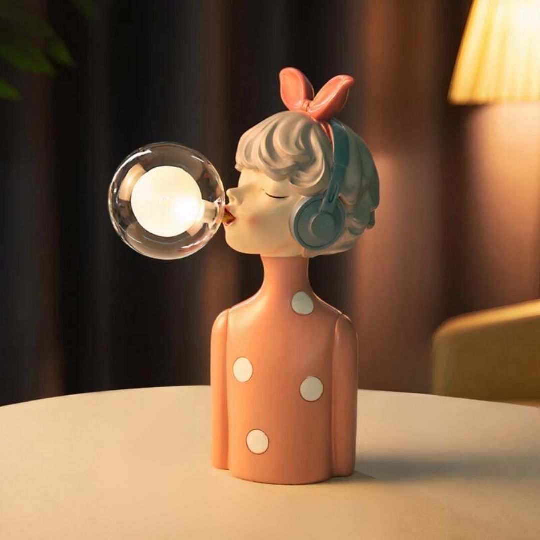 Artisan Sisters Table Lamp - Handcrafted Decorative Light with Elegant Figurine Design