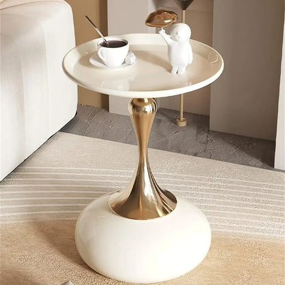Modern Round Side Table - Coffee Table for Living Room, Bedroom and Balcony