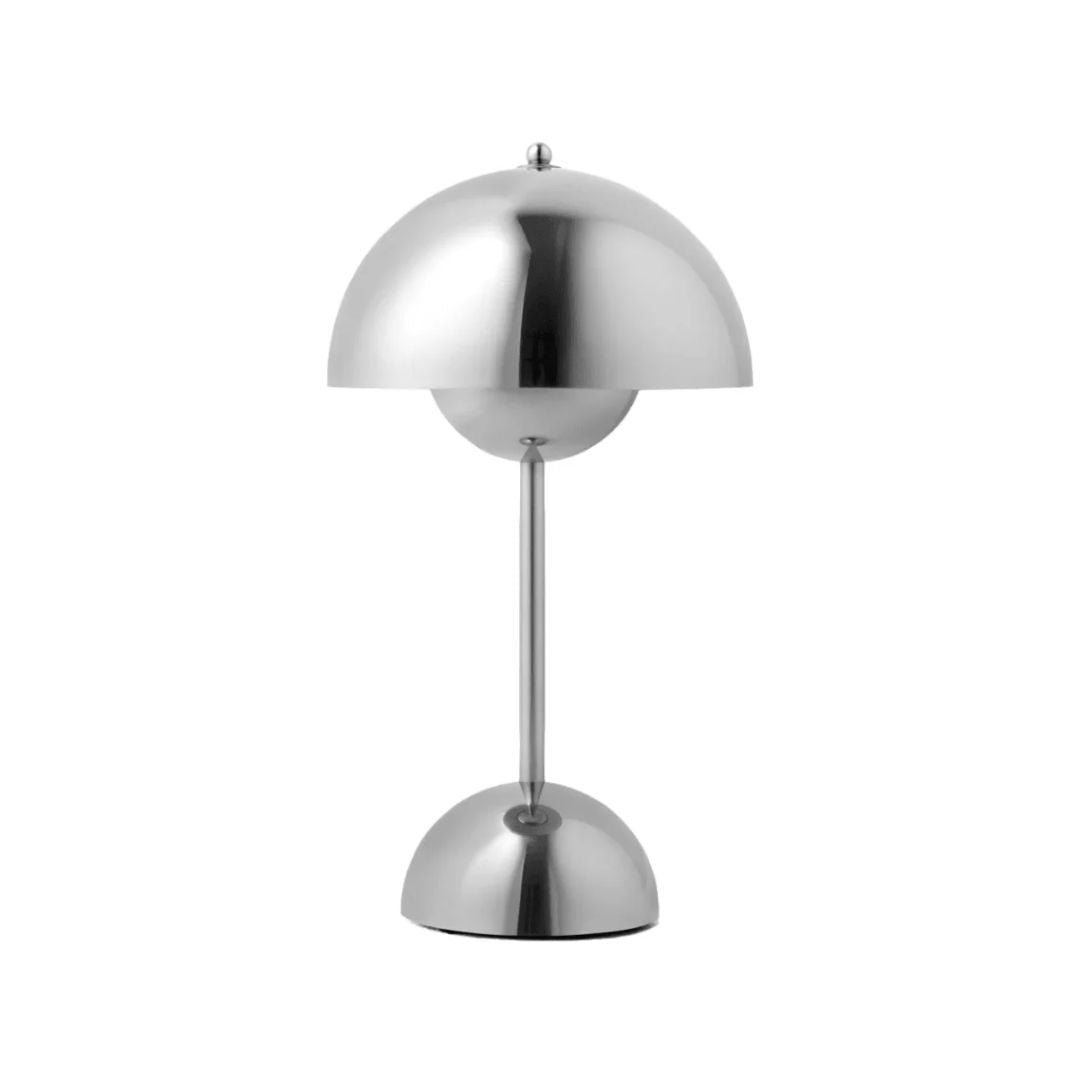 Amsterdam Table Lamp - Rechargeable Dome Light in Metallic Finish