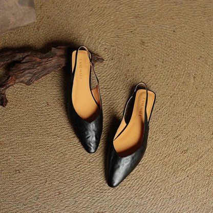 Aveline Genuine Leather Slingback Flats