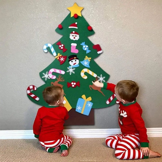 Kids Felt Christmas Tree with Ornaments - Toddler-Friendly Holiday Decoration
