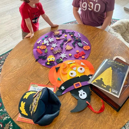 DIY Halloween Pumpkin Witch - Felt Wall Hanging with Ornaments