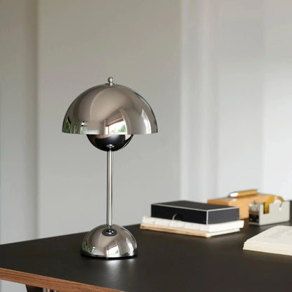 Amsterdam Table Lamp - Rechargeable Dome Light in Metallic Finish