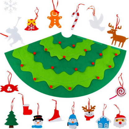 3D DIY Felt Christmas Tree - Toddler-Friendly Holiday Activity with Ornaments