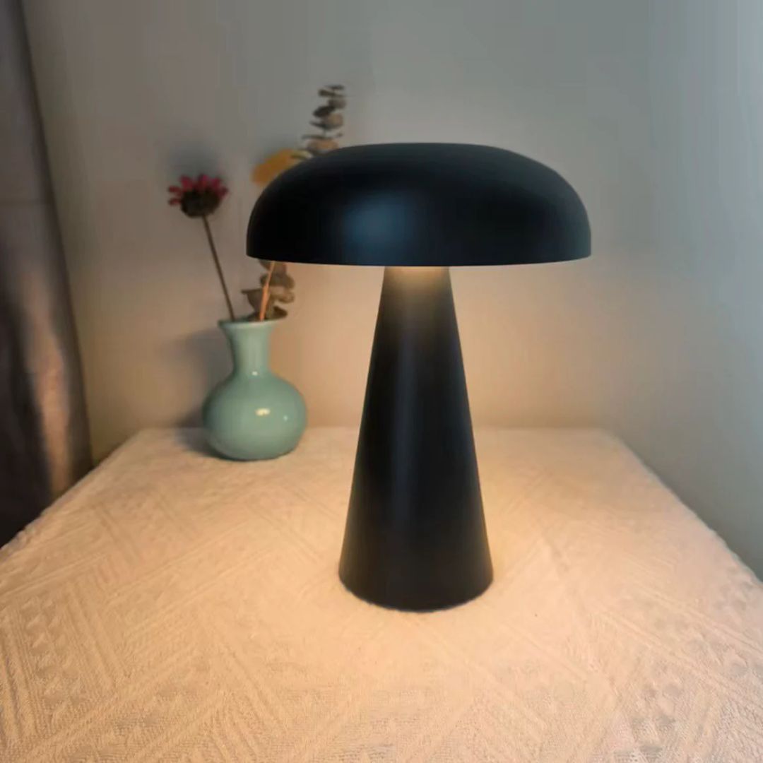 Stockholm LED Table Lamp - Rechargeable Dome Light in Brushed Gold Finish