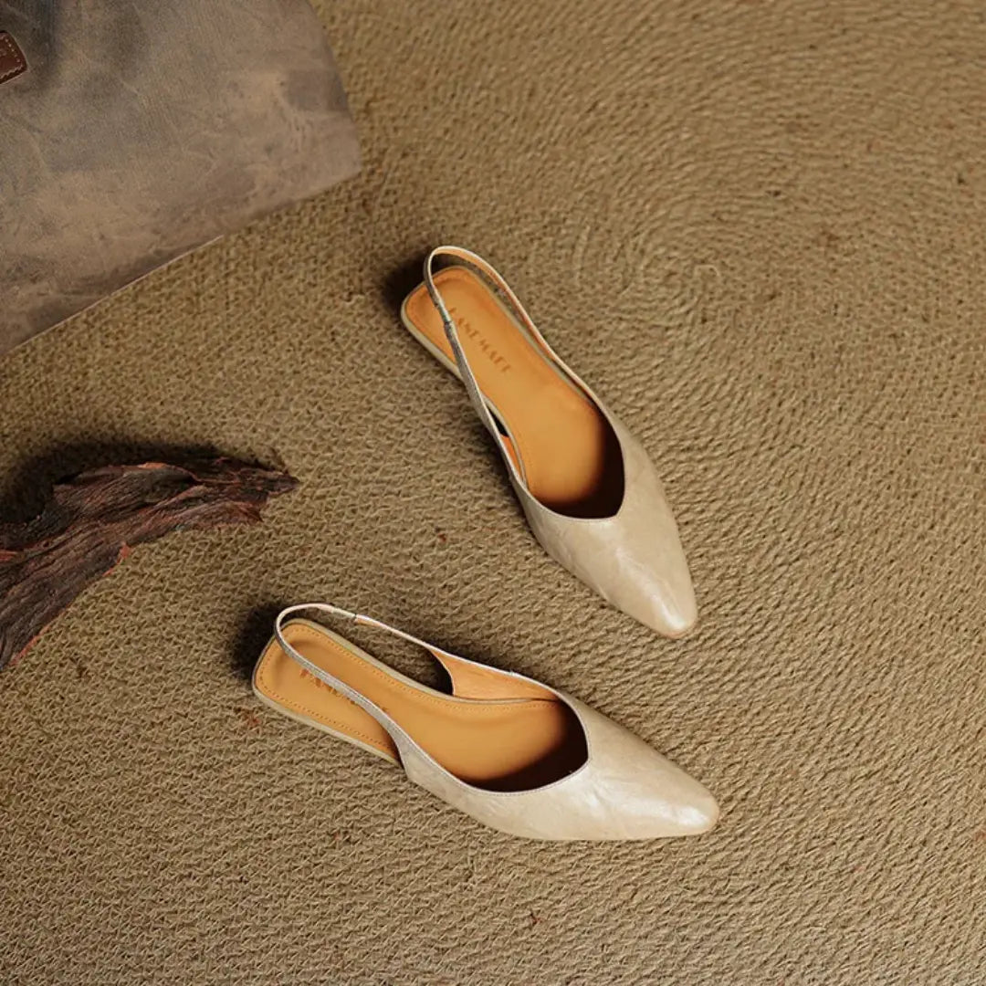 Aveline Genuine Leather Slingback Flats