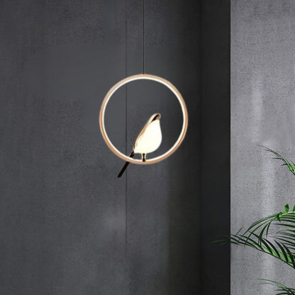 Luxury Pendant Light with Golden Bird - Modern Elegance for Serene Living Spaces