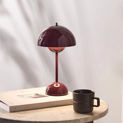 Amsterdam Table Lamp - Rechargeable Dome Light in Metallic Finish