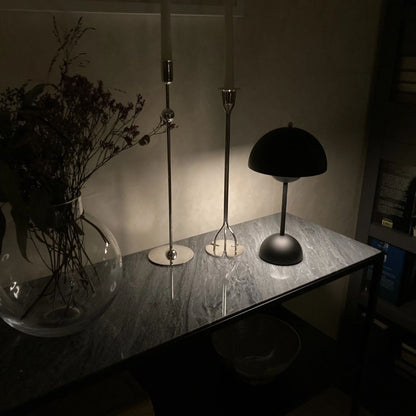 Amsterdam Table Lamp - Rechargeable Dome Light in Metallic Finish