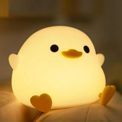 Cute Silicone Night Light - Soft Touch Bedside Glow for Kids and Teens