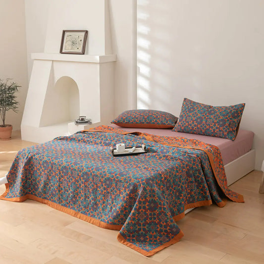 Celora Boho Reversible Cotton Quilt - Soft Breathable and Vintage Mandala Design