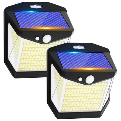 Solvra Solar Security Lights - LED Outdoor Motion Sensor Lamps with Wide-Angle Illumination