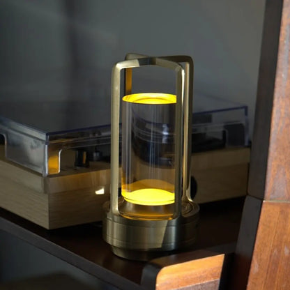 Crystal Lantern - Elegant Aluminum Alloy Lamp with Adjustable Glow and Cordless Design