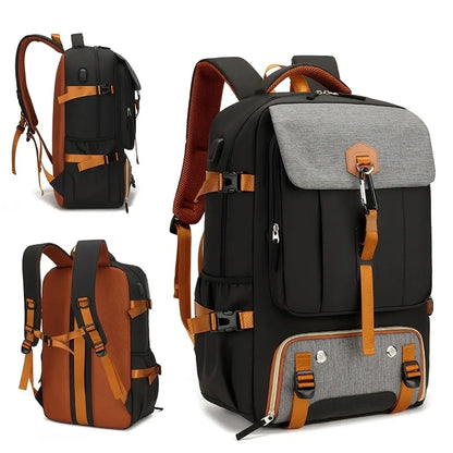 50L Waterproof Travel Backpack, Hiking Backpack with Shoe Compartment and Laptop Storage