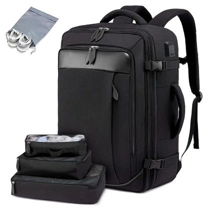 40L Expandable Travel Backpack, Carry On Backpack with Packing Cubes