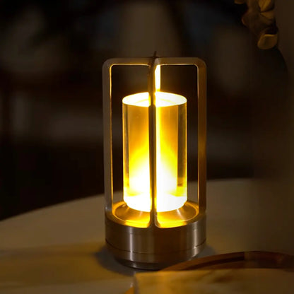 Crystal Lantern - Elegant Aluminum Alloy Lamp with Adjustable Glow and Cordless Design