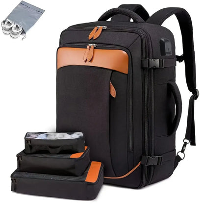 40L Expandable Travel Backpack, Carry On Backpack with Packing Cubes