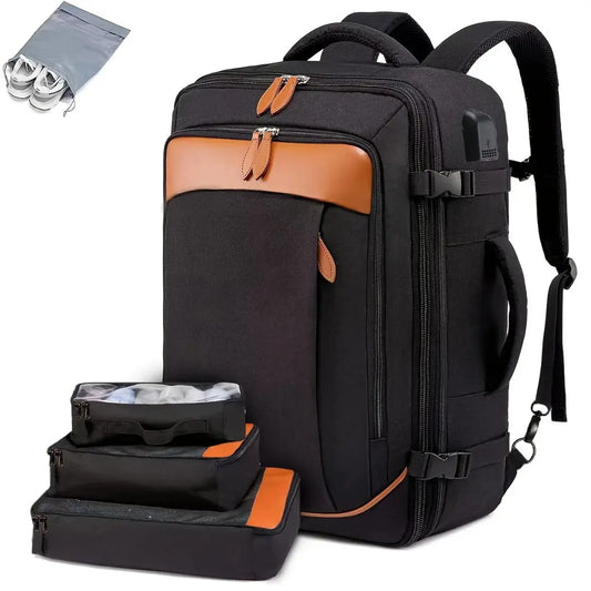 40L Expandable Travel Backpack, Carry On Backpack with Packing Cubes