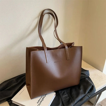 Classic PU Leather Tote Bag for Elegant Everyday Organization