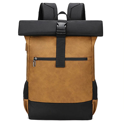 Waterproof Laptop Backpack 15.6 Inch, Roll Top Travel Backpack for Work, School
