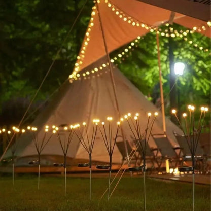 Firefly Solar Garden Lights - Waterproof Outdoor LED Stakes