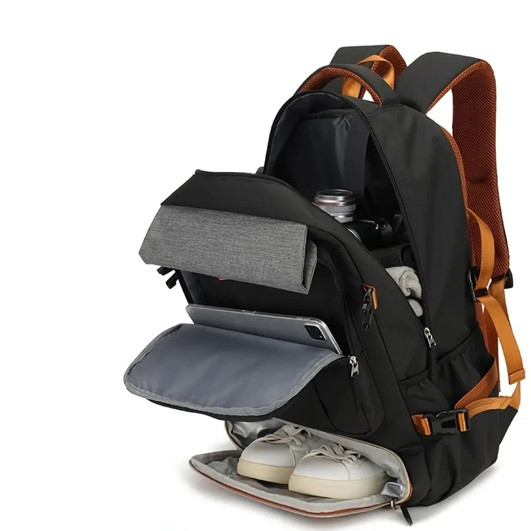50L Waterproof Travel Backpack, Hiking Backpack with Shoe Compartment and Laptop Storage
