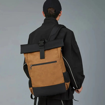 Waterproof Laptop Backpack 15.6 Inch, Roll Top Travel Backpack for Work, School