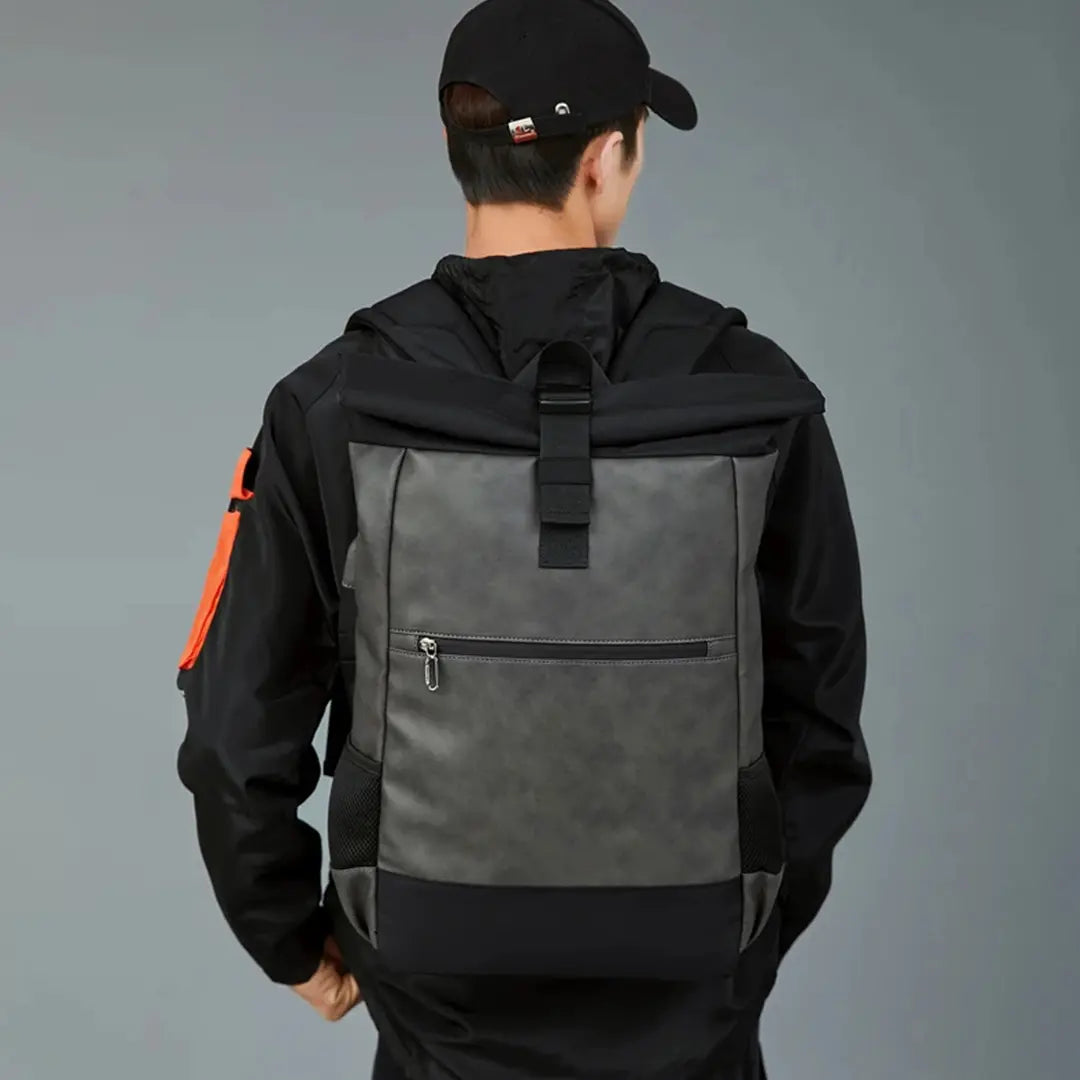 Waterproof Laptop Backpack 15.6 Inch, Roll Top Travel Backpack for Work, School