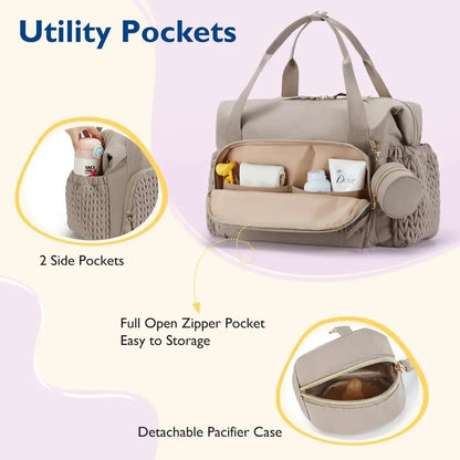 Baby Diaper Bag with Changing Pad and Insulated Bottle Pockets