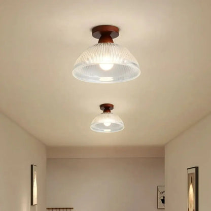 Solid Wood and Glass Modern Ceiling Lamp