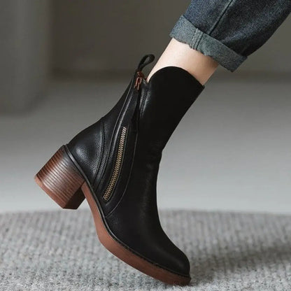 Monroe Leather Zip Ankle Boots