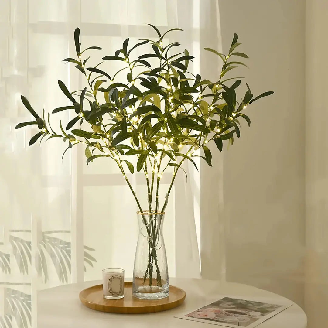 Olive Branch Fairy Lights - Nature-Inspired LED Decor for Cozy Spaces