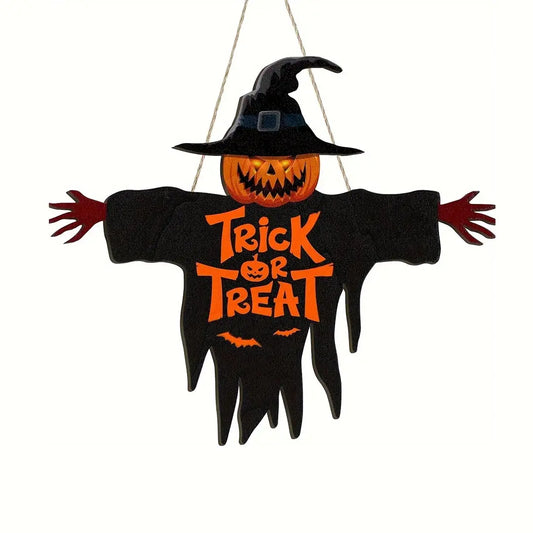 2D Halloween Trick-or-Treat Wooden Sign