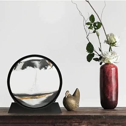 Creative 3D Moving Glass Art Sand Painting - Flowing Sand Hourglass Home Decor