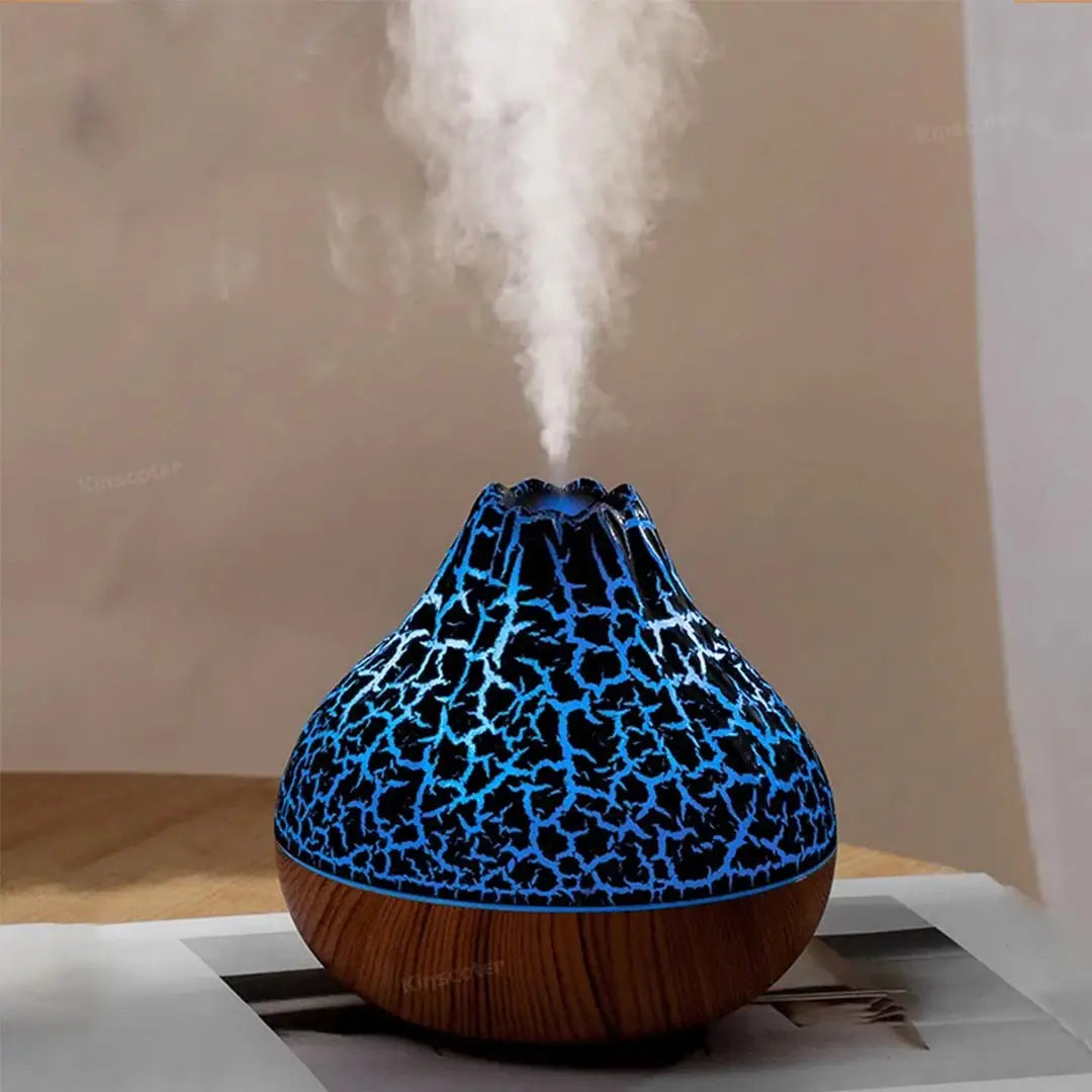 Volcano Air Humidifier 300ml - USB Mist Air Humidifier with LED Ambient Light