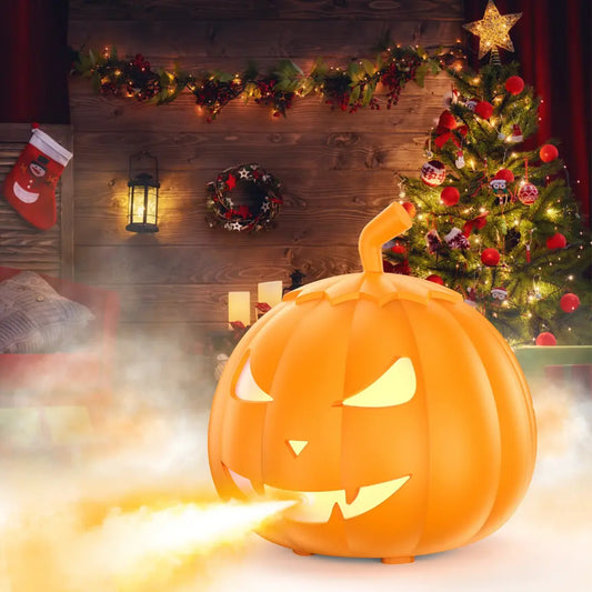 Fieryzeal Pumpkin Fog Machine with Remote Control and RGB LED Lights