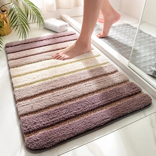 Non-Slip Absorbent Bathroom Mat - Soft Bath Rug for Home Use
