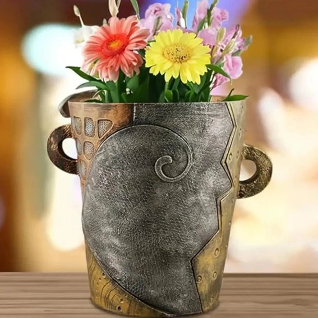 Abstract Head Flower Pot – Resin Planter