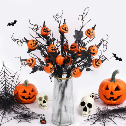 Halloween Artificial Pumpkin Maple Leaf Branches