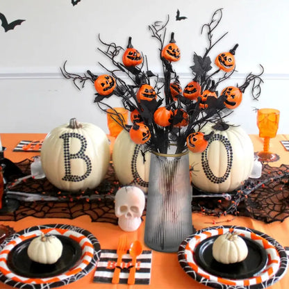 Halloween Artificial Pumpkin Maple Leaf Branches