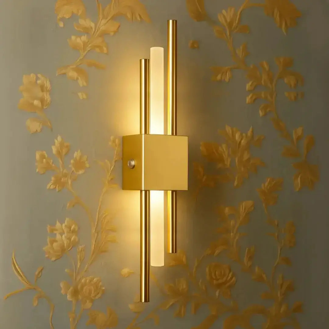 Gold Wall Battery Lamp - Modern Indoor Wall Light, USB Rechargeable Battery Sconce