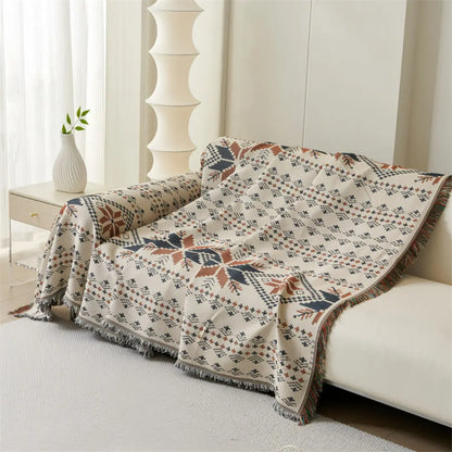 Zalira Boho Double-Sided Sofa Cover - Reversible and Anti-Scratch
