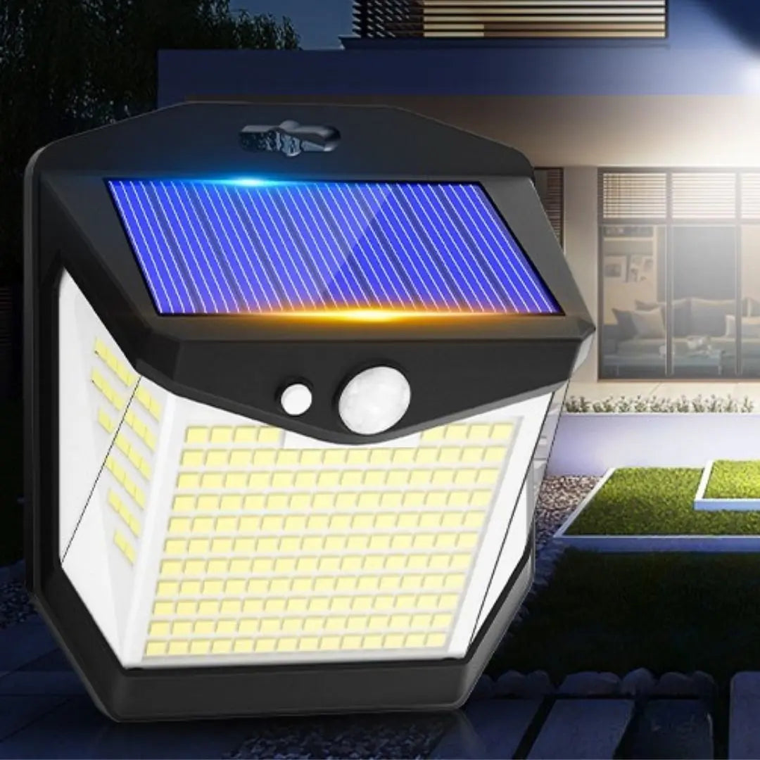 Solvra Solar Security Lights - LED Outdoor Motion Sensor Lamps with Wide-Angle Illumination