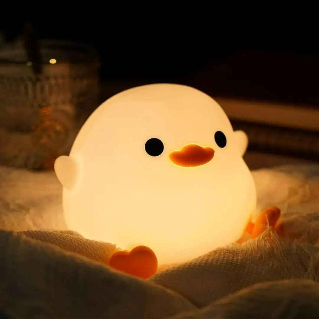 Cute Silicone Night Light - Soft Touch Bedside Glow for Kids and Teens