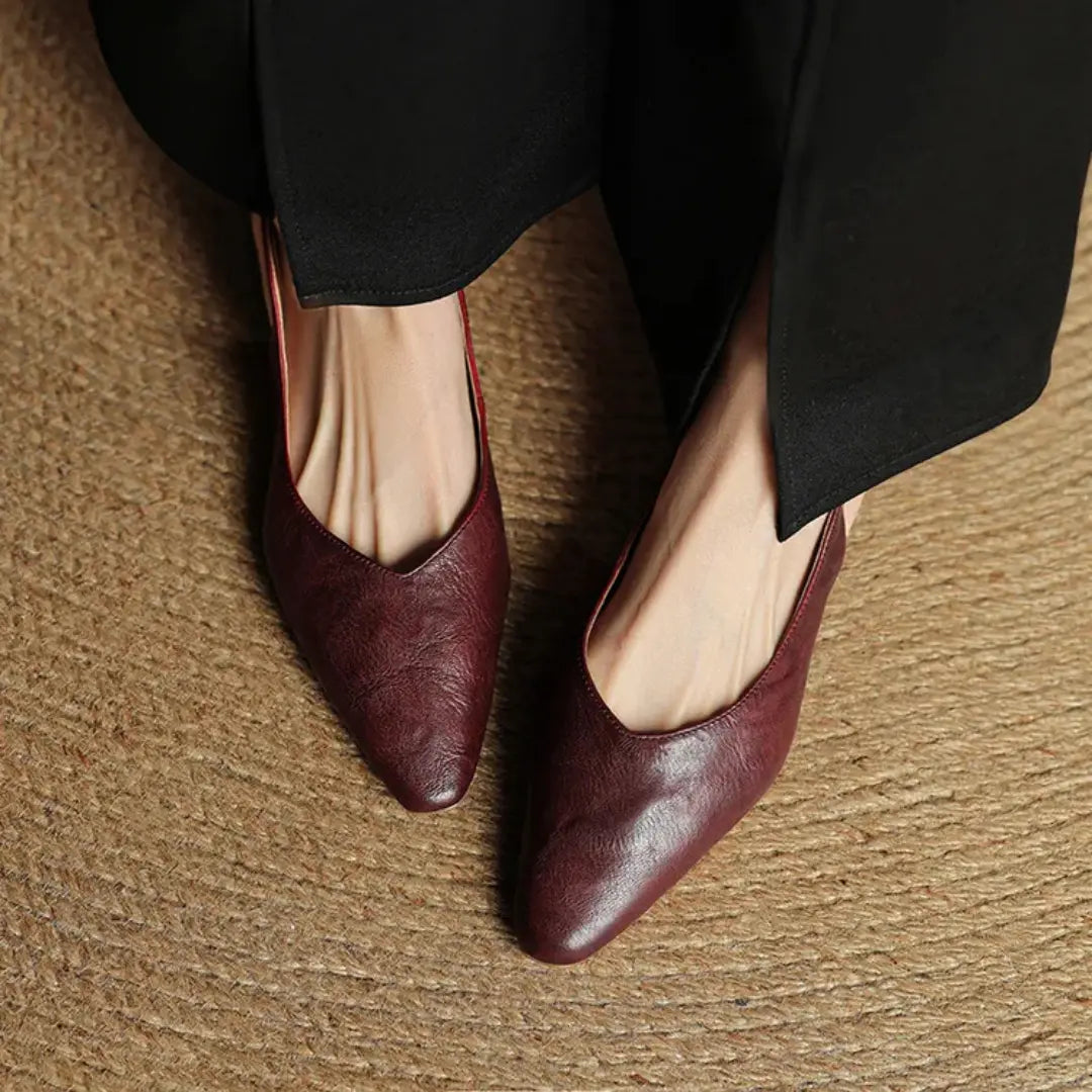 Aveline Genuine Leather Slingback Flats