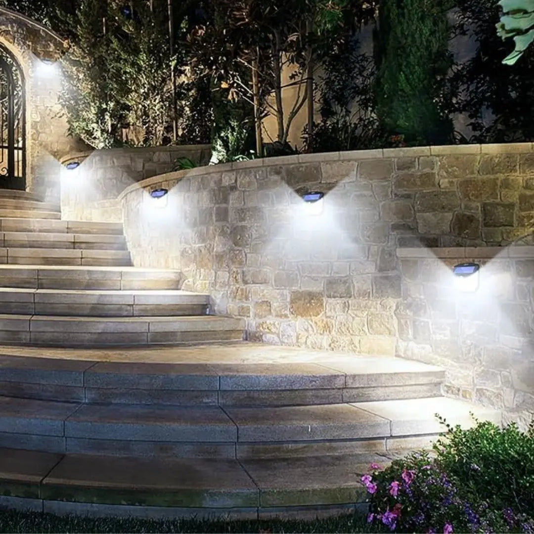 Solvra Solar Security Lights - LED Outdoor Motion Sensor Lamps with Wide-Angle Illumination