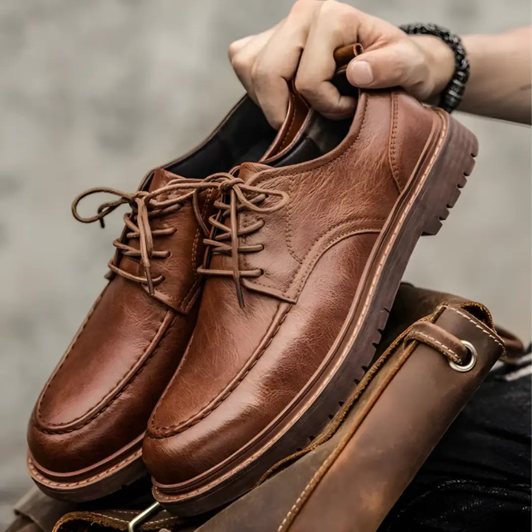 Men’s Genuine Leather Lace-Up Shoes