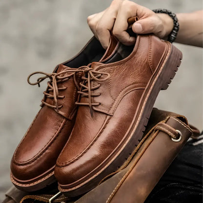 Men’s Genuine Leather Lace-Up Shoes
