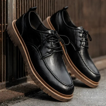 Men’s Genuine Leather Lace-Up Shoes