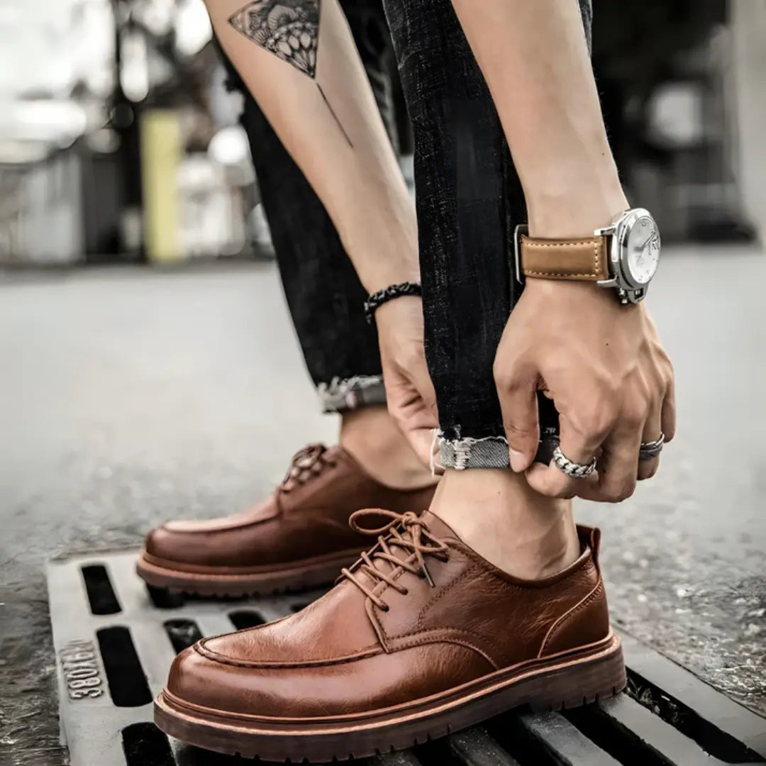Men’s Genuine Leather Lace-Up Shoes